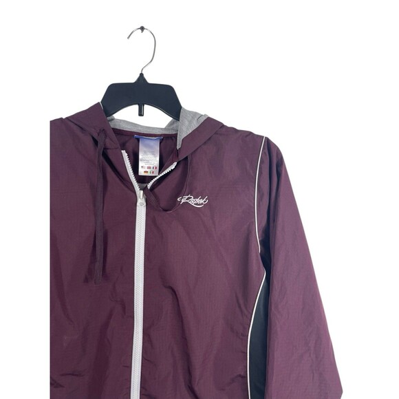 VTG Y2K Reebok Tracksuit Set Women’s L Maroon Black White Full Zip Top Pull On - Picture 5 of 16